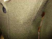 CHICOS sz 0 olive green WOOL sweater coat fit 4/6 $149  