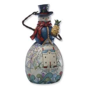    Jim Shore Heartwood Creek Snowman With Pineapple Figurine Jewelry