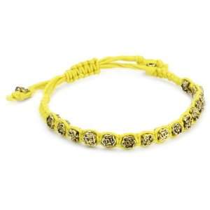  Shashi Yellow Gold Plated with Yellow Cord Rose Bracelet 