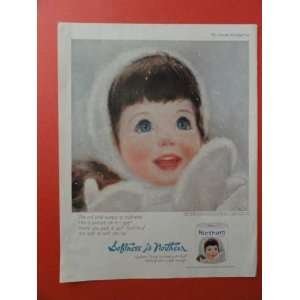 Northern Snow White Tissue, 1962 print advertisement (little girl/blue 