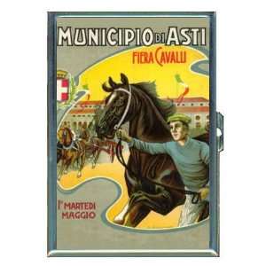  Horse Racing Old Italy Poster ID Holder, Cigarette Case or 