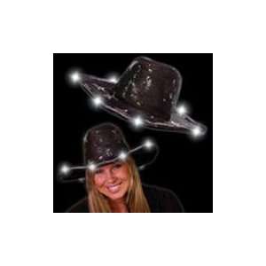  Glitter and Blinking Black Sequin Cowboy Hat with LED 