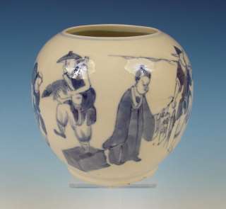 Perfect Chinese Porcelain Brush Pot Figures 19th C. Kangxi Mark  