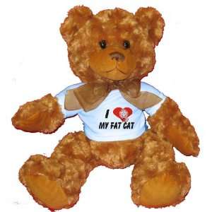   Love my Fat Cat Plush Teddy Bear with BLUE T Shirt Toys & Games