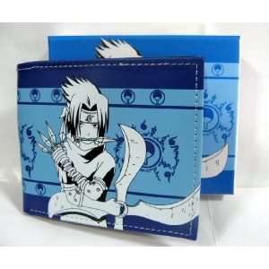  Naruto Sasuke with Kunai and Shuriken Blue Wallet 