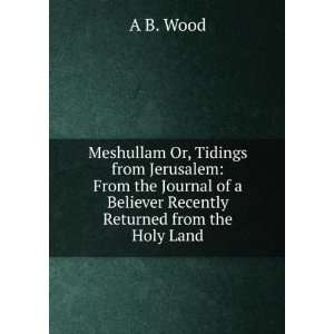   Recently Returned from the Holy Land A B. Wood  Books
