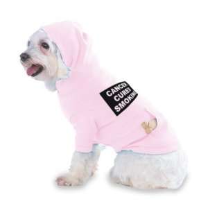 CANCER CURES SMOKING Hooded (Hoody) T Shirt with pocket for your Dog 
