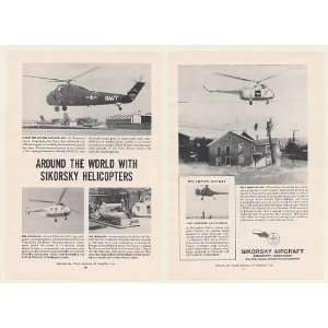  1955 Sikorsky HSS S 55 H 19 Helicopters 2 Page Print Ad 