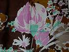 Vtg 1970s TOTES RAIN SCARF Abstract Floral CHOCOLATE & PINK Water 