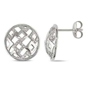   Silver, Diamond Earrings, (.2 cttw, HI Color, I3 Clarity), Jewelry