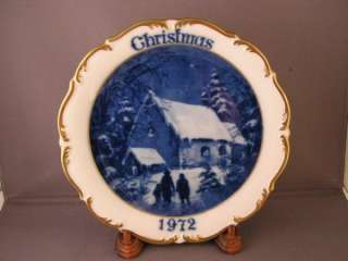 DRESDEN GERMANY FLOW BLUE 1972 CHRISTMAS PLATE  