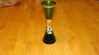 Original Arnartcreation Japan Green Glass Floral Vase 7 Tall  