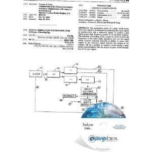  NEW Patent CD for DIGITAL MODULATOR AND DEMODULATOR 