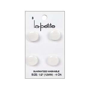  LaPetite Buttons 1/2 Shank White 4pc Arts, Crafts 