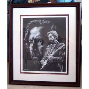 Eric Clapton Charcoal Lithograph Signed by Bradford 