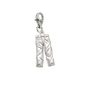  Rembrandt Charms Jeans Charm with Lobster Clasp, 14k White 