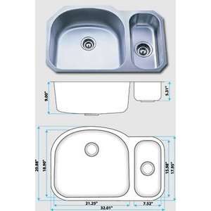 Double Bowl Undermount Stainless Steel Sinks cUPC Certified PL80518G