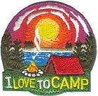 girl boy cub i love to camp tent fun patches