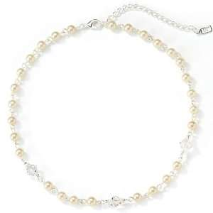  Silver Tone Simulated Freshwater Pearl Lantern Necklace 