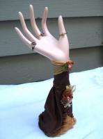Vintage Chic HAND Mannequin JEWELRY Ring Holder DISPLAY Roses Lace 