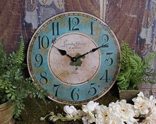 Shabby Paris Chic Wooden Clock Home Decor   Blue  