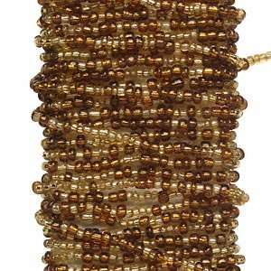  #305 Beaded wire, glass and brass, silver lined light gold 