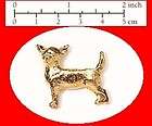 chihuahua shorthair 24 k gold plated pewter pin badge brooch