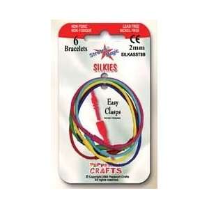  Pk of 6 Stretch Magic Silkies Bracelets Colorful Set 8BW 