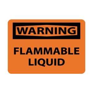 W424PB   Warning, Flammable Liquid, 10 X 14, Pressure Sensitive 