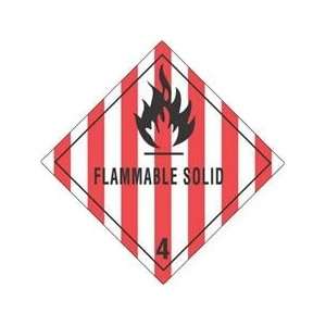  4 x 4 Flammable Solid D.O.T. Class 4 Hazard Labels (500 