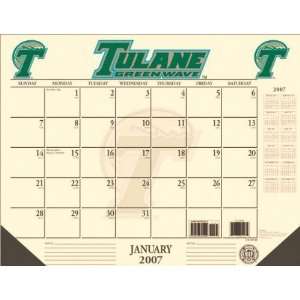  Tulane Green Wave 22x17 Desk Calendar 2007 Sports 