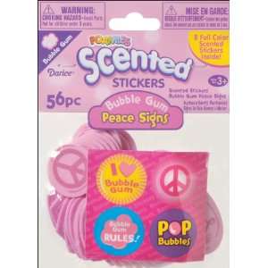  Foam Scented Stickers 56/Pkg Bubble Gum Peace Signs