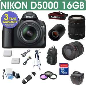  Nikon D5000 + Sigma 18 200 Lens + 800mm Mirror Lens 