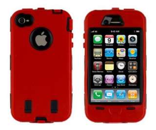   Stylish 3 piece Hard Shock Proof Case Cover For iPhone 4 4S  
