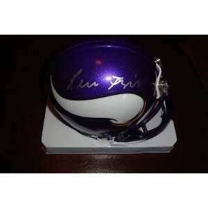 Signed Rice Mini Helmet   Sidney w coa Vikings Pro Bowl   Autographed 
