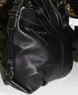COACH LARGE BLACK PEBBLED LEATHER HOBO BAG PURSE CONVERTIBLE NEW 