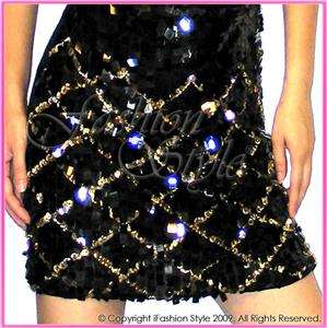 W3   MYRA Shimmer Sequins Mesh Checker Party Mini Dress  