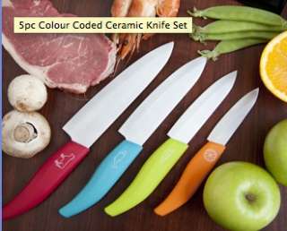 5PC Colour Coded Ceramic Knife Sets     