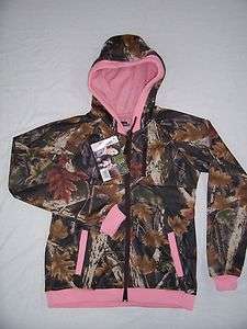 Pink & Camo Fleece Full Zip Jacket in Sherbrooke Camo  