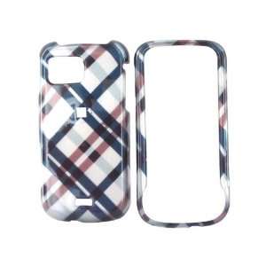  For Samsung Mythic Hard Case Plaid Navy Brown Silver 