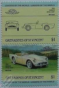 Auto 100 Car Stamps 1959 DAIMLER DART SP250 Collectors  