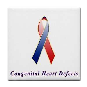  Congenital Heart Defects Awareness Ribbon Tile Trivet 