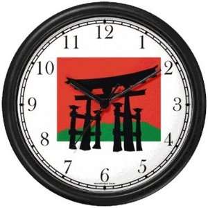Japanese Shinto Temple Gate Wall Clock by WatchBuddy Timepieces (White 