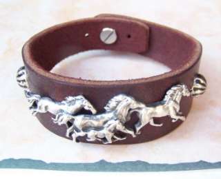 GORGEOUS~NAVAJO~ROBERT SHAKEY~LEATHER~STERLING SILVER~HORSE~MUSTANG 