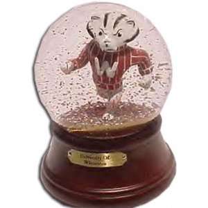   Wisconsin Mascot Musical Water Globe with Wood Base