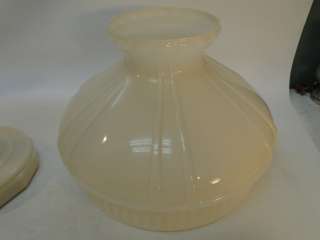   LINCOLN DRAPE OIL LAMP w SHADE MODEL TYPE B IVORY ALACITE GLASS  