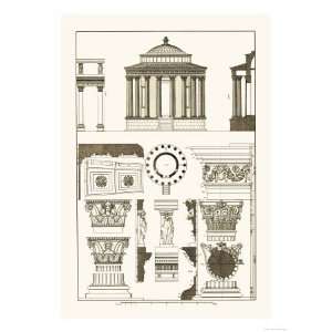 Temple of Vesta at Tivoli, Incantana at Salonichi Giclee Poster Print 