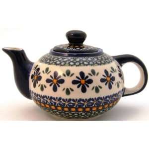  Boleslawiec Polish Pottery Small Teapot   Design DU60 