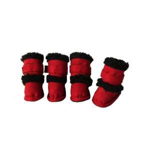  Red Shearling Duggz shoes   set of 4   MD