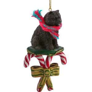  Chow Black Dog Candy Cane Christmas Tree Ornament